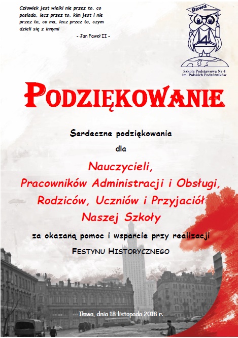 podziękowanie festyn